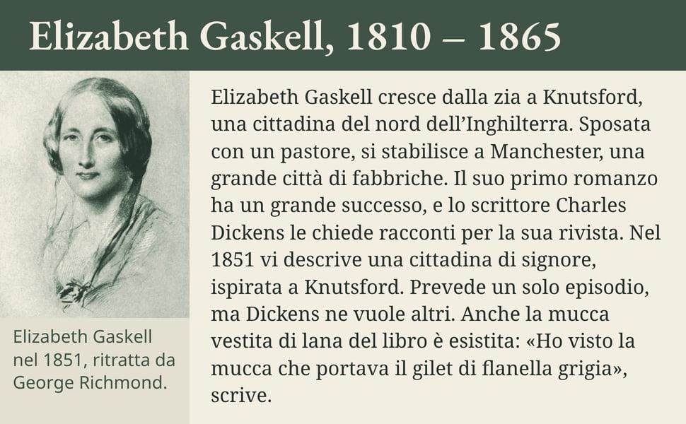Elizabeth Gaskell, 1810 – 1865. Elizabeth Gaskell cresce dalla zia a Knutsford, una cittadina del nord dell’Inghilterra. Sposata con un pastore, si stabilisce a Manchester, una grande città di fabbriche. Il suo primo…