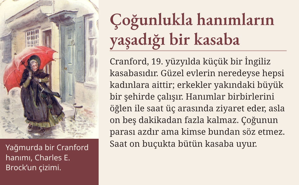 Çoğunlukla hanımların yaşadığı bir kasaba. Cranford, 19. yüzyılda küçük bir İngiliz kasabasıdır. Güzel evlerin neredeyse hepsi kadınlara aittir; erkekler yakındaki büyük bir şehirde çalışır. Hanımlar birbirlerini öğlen…