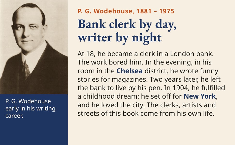 Bank clerk by day, writer by night. At 18, he became a clerk in a London bank. The work bored him. In the evening, in his room in the Chelsea district, he wrote funny stories for magazines. Two years later, he left the…