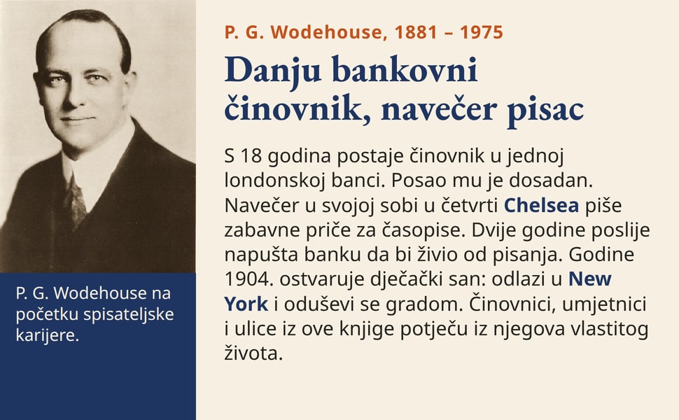 Danju bankovni činovnik, navečer pisac. S 18 godina postaje činovnik u jednoj londonskoj banci. Posao mu je dosadan. Navečer u svojoj sobi u četvrti Chelsea piše zabavne priče za časopise. Dvije godine poslije napušta…