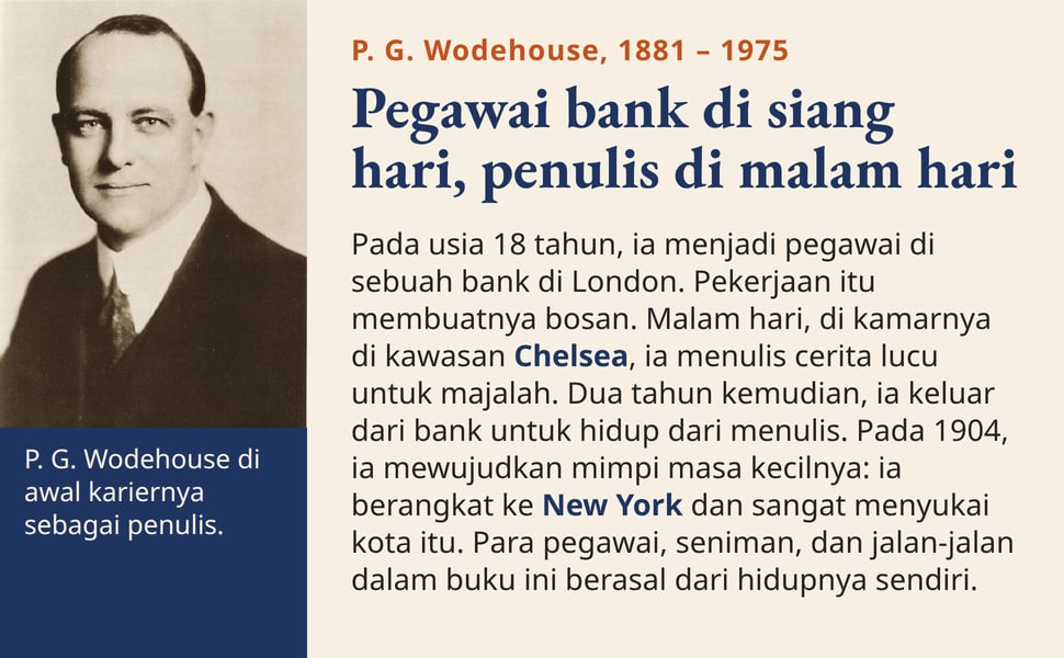 Pegawai bank di siang hari, penulis di malam hari. Pada usia 18 tahun, ia menjadi pegawai di sebuah bank di London. Pekerjaan itu membuatnya bosan. Malam hari, di kamarnya di kawasan Chelsea, ia menulis cerita lucu…