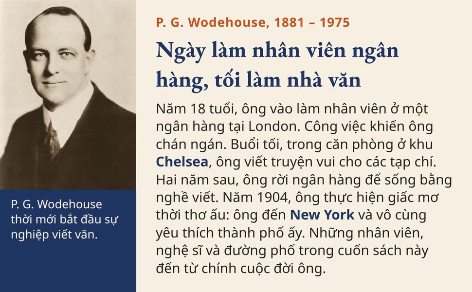 Ngày làm nhân viên ngân hàng, tối làm nhà văn. Năm 18 tuổi, ông vào làm nhân viên ở một ngân hàng tại London. Công việc khiến ông chán ngán. Buổi tối, trong căn phòng ở khu Chelsea, ông viết truyện vui cho các tạp chí.…