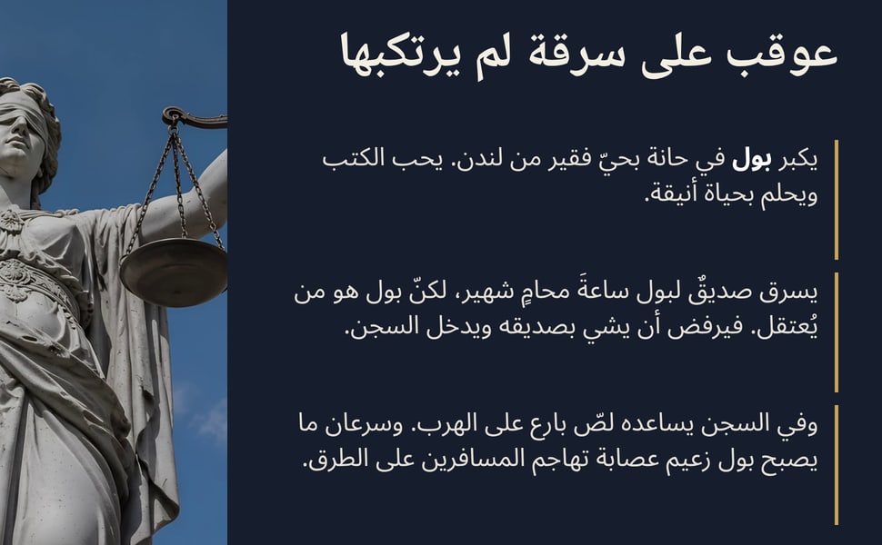 عوقب على سرقة لم يرتكبها. يكبر بول في حانة بحيّ فقير من لندن. يحب الكتب ويحلم بحياة أنيقة.