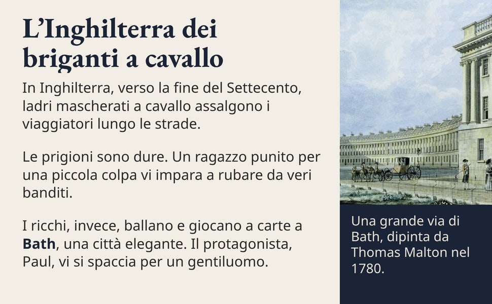 L’Inghilterra dei briganti a cavallo. In Inghilterra, verso la fine del Settecento, ladri mascherati a cavallo assalgono i viaggiatori lungo le strade.
