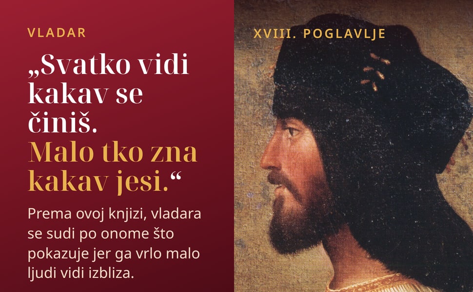 Vladar. „Svatko vidi kakav se činiš. Malo tko zna kakav jesi.“.