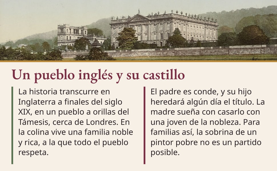 Un pueblo inglés y su castillo. La historia transcurre en Inglaterra a finales del siglo XIX, en un pueblo a orillas del Támesis, cerca de Londres. En la colina vive una familia noble y rica, a la que todo el pueblo…