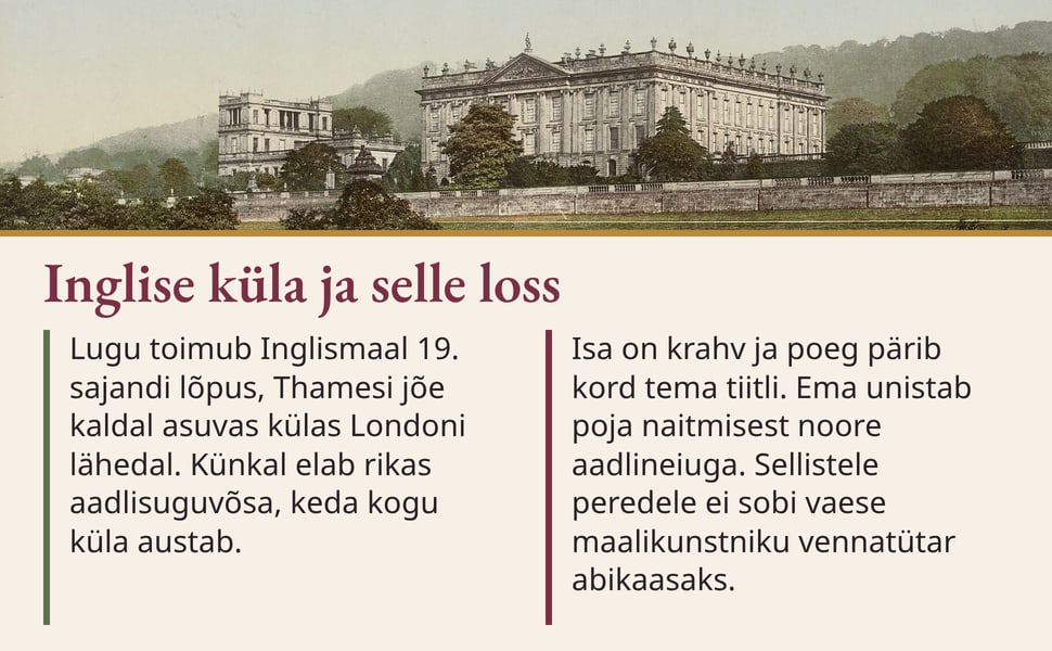 Inglise küla ja selle loss. Lugu toimub Inglismaal 19. sajandi lõpus, Thamesi jõe kaldal asuvas külas Londoni lähedal. Künkal elab rikas aadlisuguvõsa, keda kogu küla austab.
