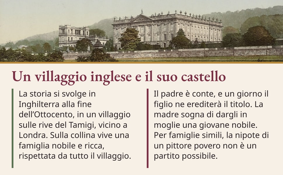 Un villaggio inglese e il suo castello. La storia si svolge in Inghilterra alla fine dell’Ottocento, in un villaggio sulle rive del Tamigi, vicino a Londra. Sulla collina vive una famiglia nobile e ricca, rispettata da…