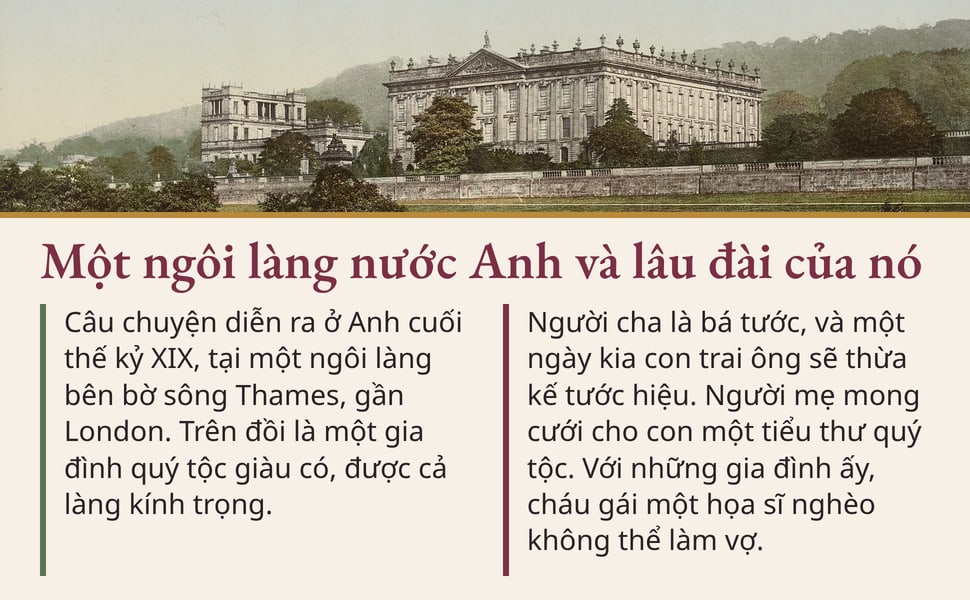 Một ngôi làng nước Anh và lâu đài của nó. Câu chuyện diễn ra ở Anh cuối thế kỷ XIX, tại một ngôi làng bên bờ sông Thames, gần London. Trên đồi là một gia đình quý tộc giàu có, được cả làng kính trọng.