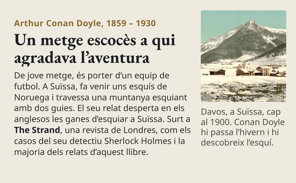 Un metge escocès a qui agradava l’aventura. De jove metge, és porter d’un equip de futbol. A Suïssa, fa venir uns esquís de Noruega i travessa una muntanya esquiant amb dos guies. El seu relat desperta en els anglesos…