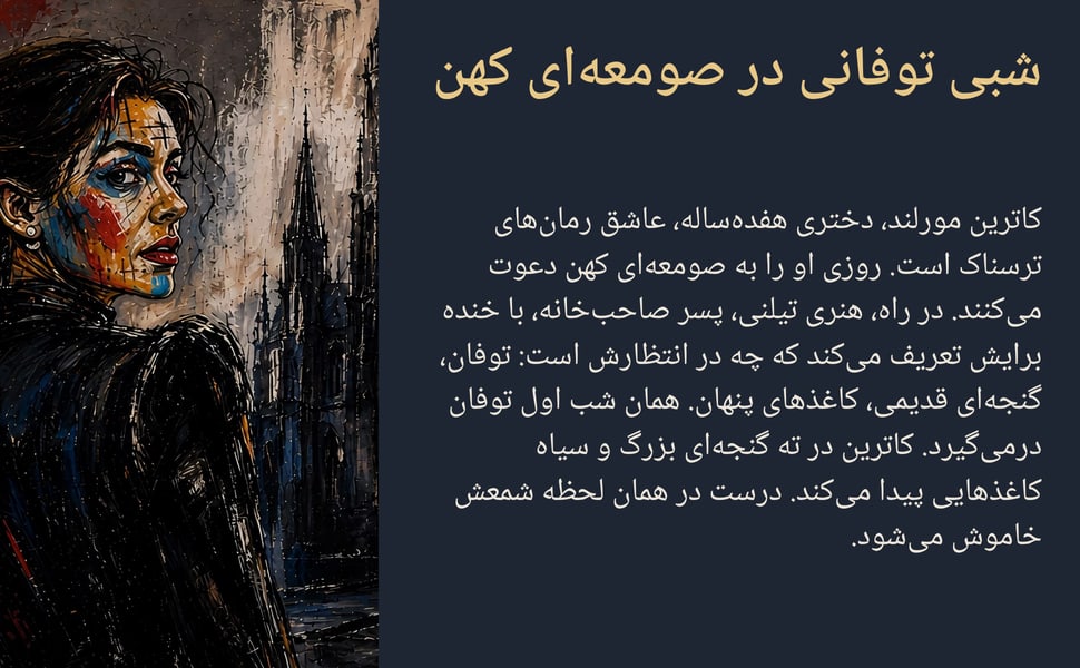 شبی توفانی در صومعهای کهن. کاترین مورلند، دختری هفدهساله، عاشق رمانهای ترسناک است. روزی او را به صومعهای کهن دعوت میکنند. در راه، هنری تیلنی، پسر صاحبخانه، با خنده برایش تعریف میکند که چه در انتظارش است: توفان،…