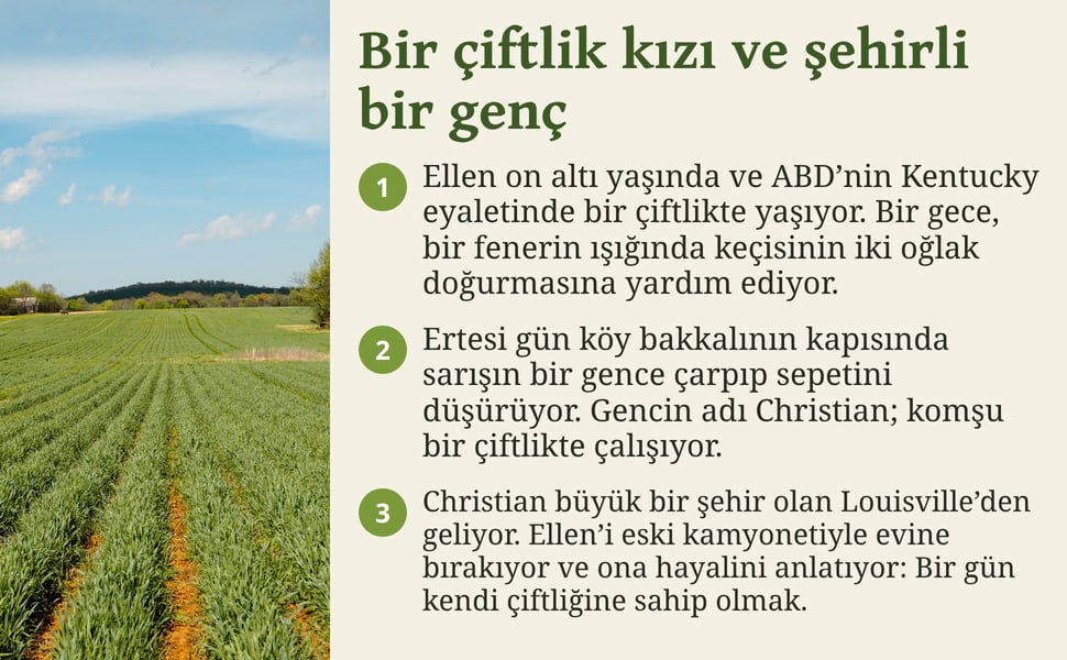 Bir çiftlik kızı ve şehirli bir genç. Ellen on altı yaşında ve ABD’nin Kentucky eyaletinde bir çiftlikte yaşıyor. Bir gece, bir fenerin ışığında keçisinin iki oğlak doğurmasına yardım ediyor.