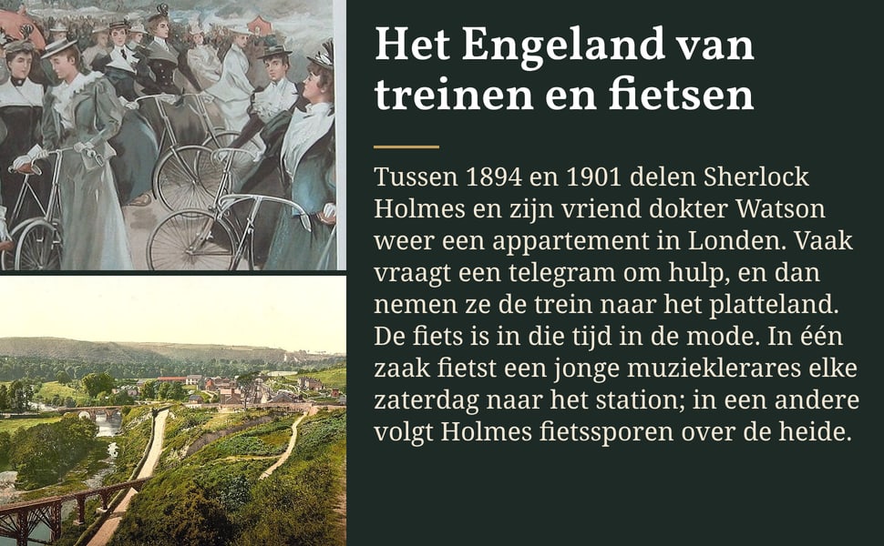 Het Engeland van treinen en fietsen. Tussen 1894 en 1901 delen Sherlock Holmes en zijn vriend dokter Watson weer een appartement in Londen. Vaak vraagt een telegram om hulp, en dan nemen ze de trein naar het…