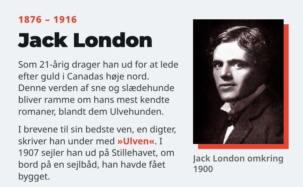 Som 21-årig drager han ud for at lede efter guld i Canadas høje nord. Denne verden af sne og slædehunde bliver ramme om hans mest kendte romaner, blandt dem Ulvehunden.