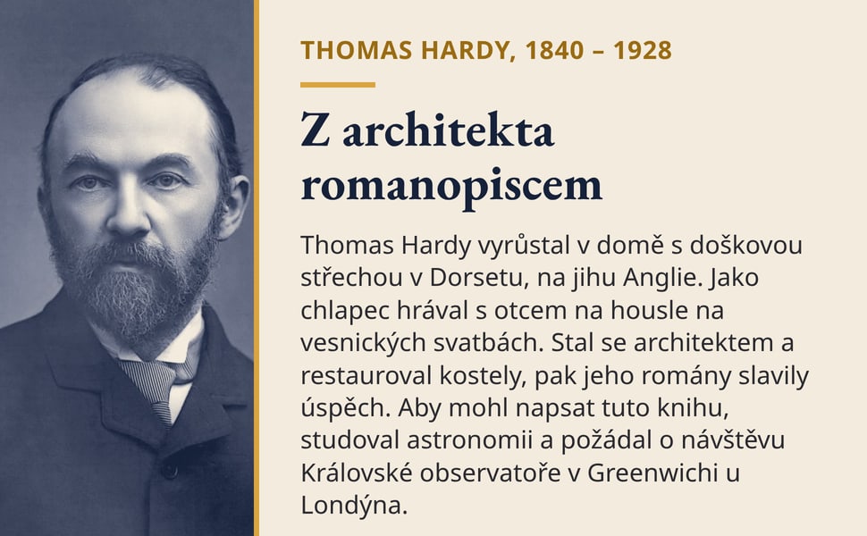 Z architekta romanopiscem. Thomas Hardy vyrůstal v domě s doškovou střechou v Dorsetu, na jihu Anglie. Jako chlapec hrával s otcem na housle na vesnických svatbách. Stal se architektem a restauroval kostely, pak jeho…