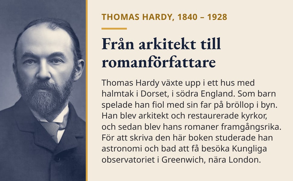 Från arkitekt till romanförfattare. Thomas Hardy växte upp i ett hus med halmtak i Dorset, i södra England. Som barn spelade han fiol med sin far på bröllop i byn. Han blev arkitekt och restaurerade kyrkor, och sedan…