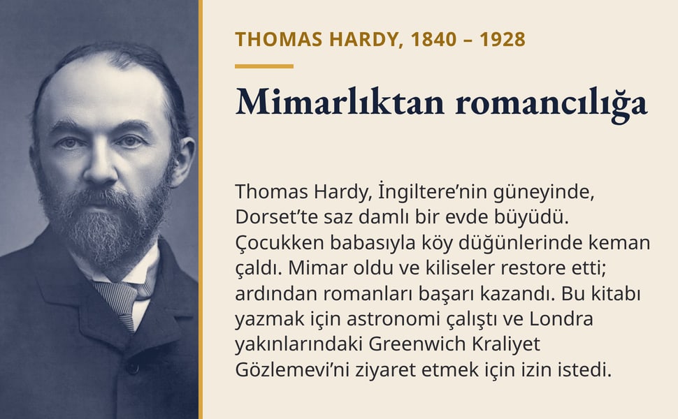 Mimarlıktan romancılığa. Thomas Hardy, İngiltere’nin güneyinde, Dorset’te saz damlı bir evde büyüdü. Çocukken babasıyla köy düğünlerinde keman çaldı. Mimar oldu ve kiliseler restore etti; ardından romanları başarı…