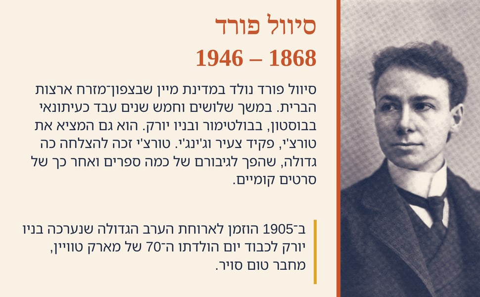 סיוול פורד 1868 – 1946. סיוול פורד נולד במדינת מיין שבצפון־מזרח ארצות הברית. במשך שלושים וחמש שנים עבד כעיתונאי בבוסטון, בבולטימור ובניו יורק. הוא גם המציא את טורצ'י, פקיד צעיר וג'ינג'י. טורצ'י זכה להצלחה כה גדולה…
