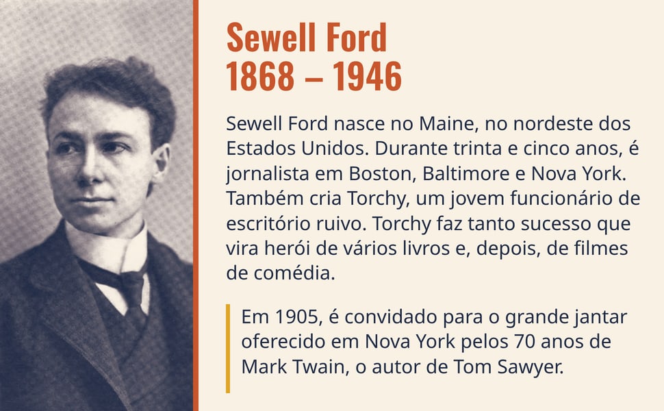 Sewell Ford 1868 – 1946. Sewell Ford nasce no Maine, no nordeste dos Estados Unidos. Durante trinta e cinco anos, é jornalista em Boston, Baltimore e Nova York. Também cria Torchy, um jovem funcionário de escritório…