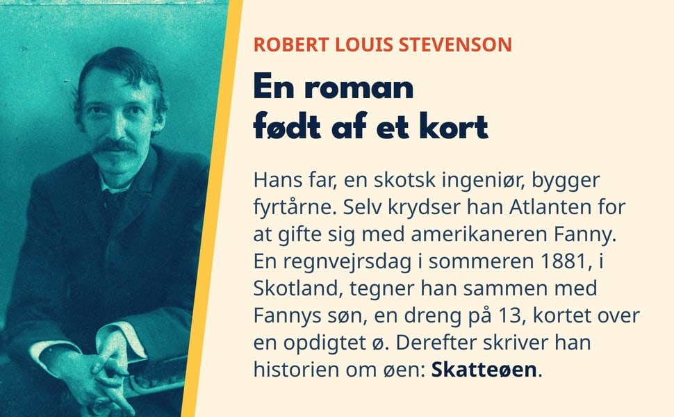 En roman født af et kort. Hans far, en skotsk ingeniør, bygger fyrtårne. Selv krydser han Atlanten for at gifte sig med amerikaneren Fanny. En regnvejrsdag i sommeren 1881, i Skotland, tegner han sammen med Fannys søn…
