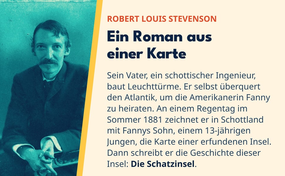 Ein Roman aus einer Karte. Sein Vater, ein schottischer Ingenieur, baut Leuchttürme. Er selbst überquert den Atlantik, um die Amerikanerin Fanny zu heiraten. An einem Regentag im Sommer 1881 zeichnet er in Schottland…