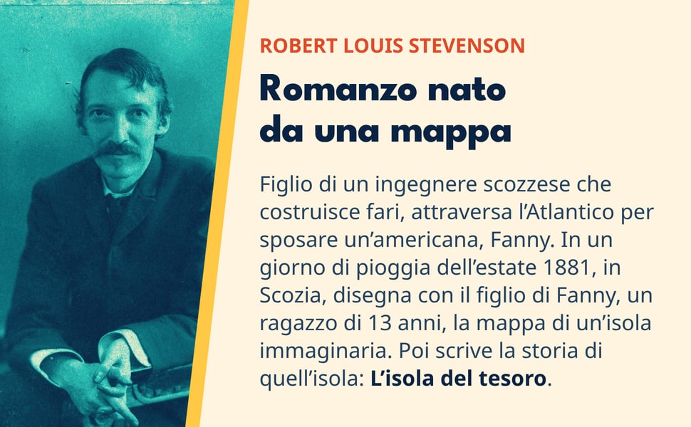 Romanzo nato da una mappa. Figlio di un ingegnere scozzese che costruisce fari, attraversa l’Atlantico per sposare un’americana, Fanny. In un giorno di pioggia dell’estate 1881, in Scozia, disegna con il figlio di…