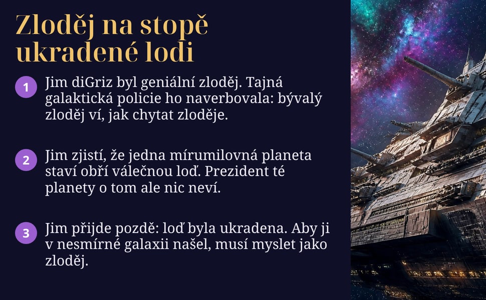 Zloděj na stopě ukradené lodi. Jim diGriz byl geniální zloděj. Tajná galaktická policie ho naverbovala: bývalý zloděj ví, jak chytat zloděje.