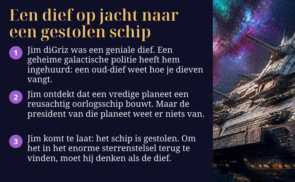 Een dief op jacht naar een gestolen schip. Jim diGriz was een geniale dief. Een geheime galactische politie heeft hem ingehuurd: een oud-dief weet hoe je dieven vangt.