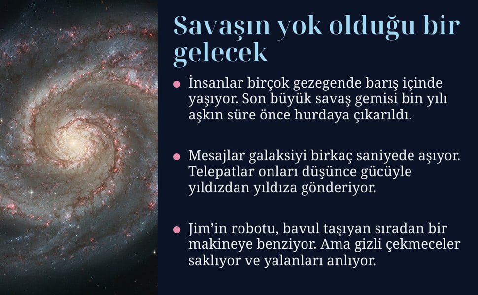 Savaşın yok olduğu bir gelecek. İnsanlar birçok gezegende barış içinde yaşıyor. Son büyük savaş gemisi bin yılı aşkın süre önce hurdaya çıkarıldı.