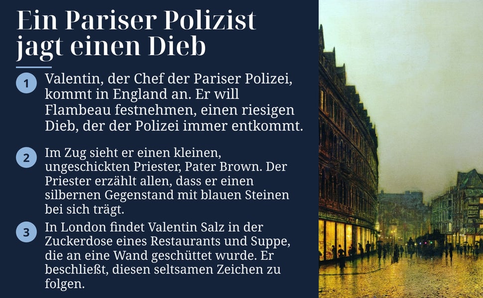 Ein Pariser Polizist jagt einen Dieb. Valentin, der Chef der Pariser Polizei, kommt in England an. Er will Flambeau festnehmen, einen riesigen Dieb, der der Polizei immer entkommt.