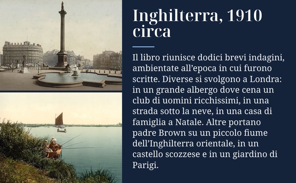 Inghilterra, 1910 circa. Il libro riunisce dodici brevi indagini, ambientate all’epoca in cui furono scritte. Diverse si svolgono a Londra: in un grande albergo dove cena un club di uomini ricchissimi, in una strada…