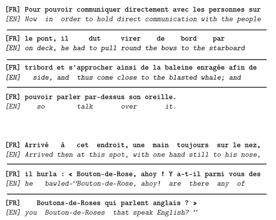 Exemple de texte bilingue aligné ligne par ligne (format LALS)